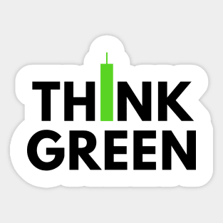 Think Green (Candle Stick) Black Sticker